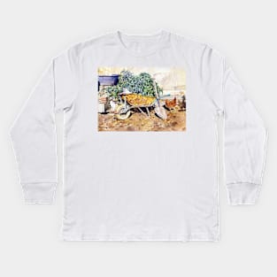 In My Finca - Kittens and Chicken Kids Long Sleeve T-Shirt